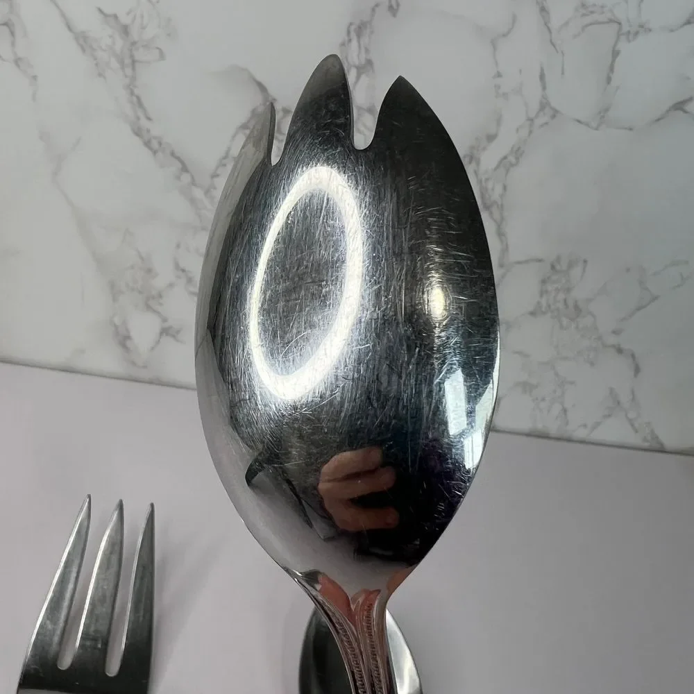 Towle 18/8 Stainless Germany‎ Beaded Hostess Serving Set Fork, Spork, and Spoon